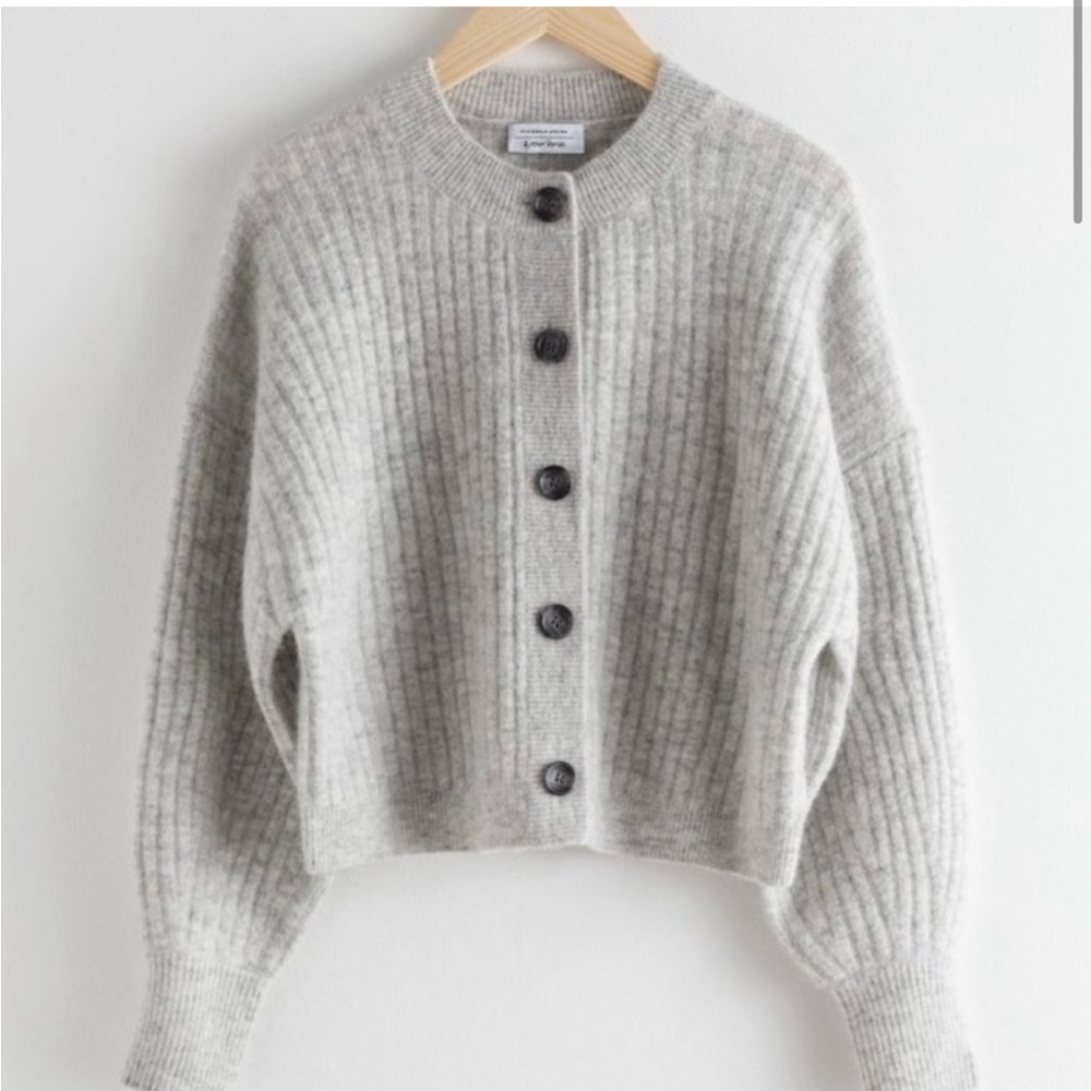 & OTHER STORIES Oversized Ribbed Crewneck Cardigan